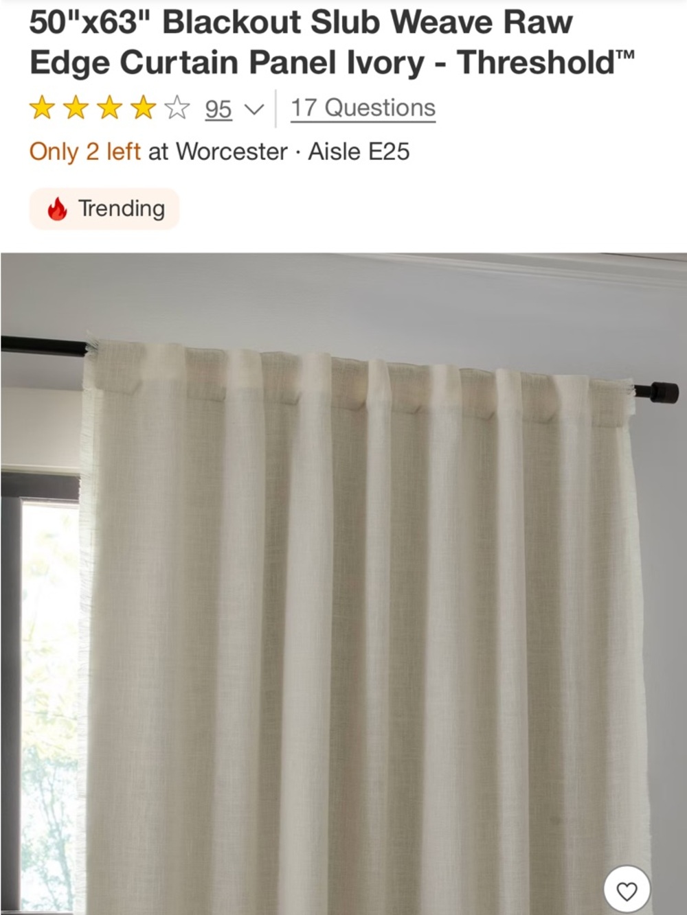 Threshold by Target x2 Panel Blackout Curtains